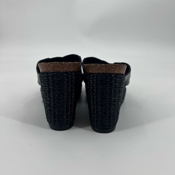 Donald J Pliner Bosna Black Criss-Cross Wedge Slide Sandals Platform Womens 7 - Picture 5 of 11